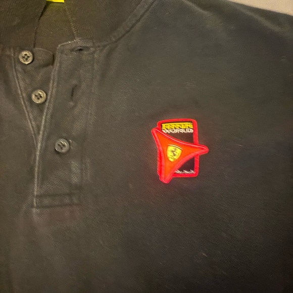Ferrari World Shirt Mens Extra Large Black Polo Short Sleeve Abu Dhabi Racing - Picture 2 of 9